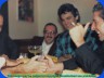 Roscoe Beck, Bill Ginn, Paul Ostermayer and Leonard Cohen. - Thumb wrestling tournament. - Photo copyright © Roscoe Beck
